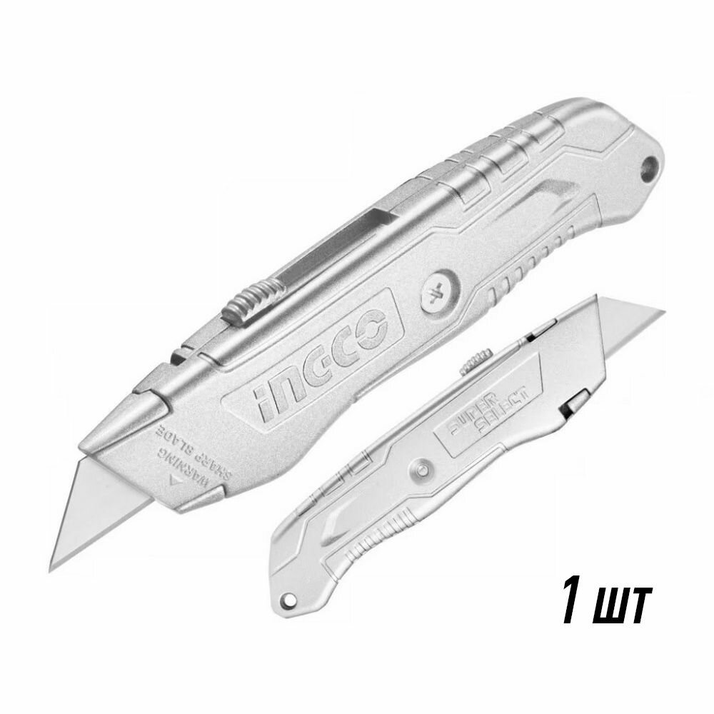 Нож универсальный 19мм (1 лезвие) рукоятка цинк INGCO HKNS11615