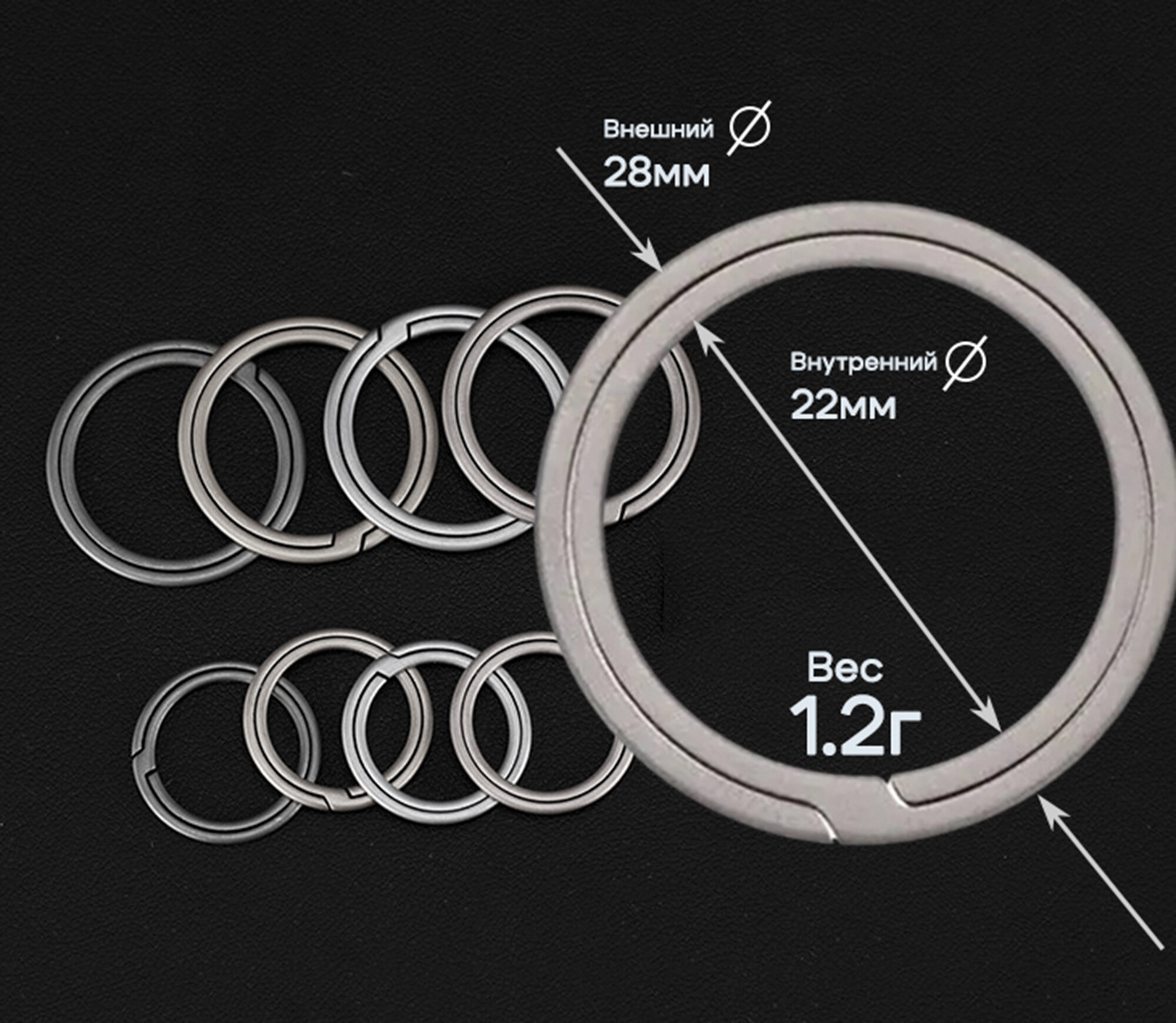 Бирка для ключей, серый — фото 1