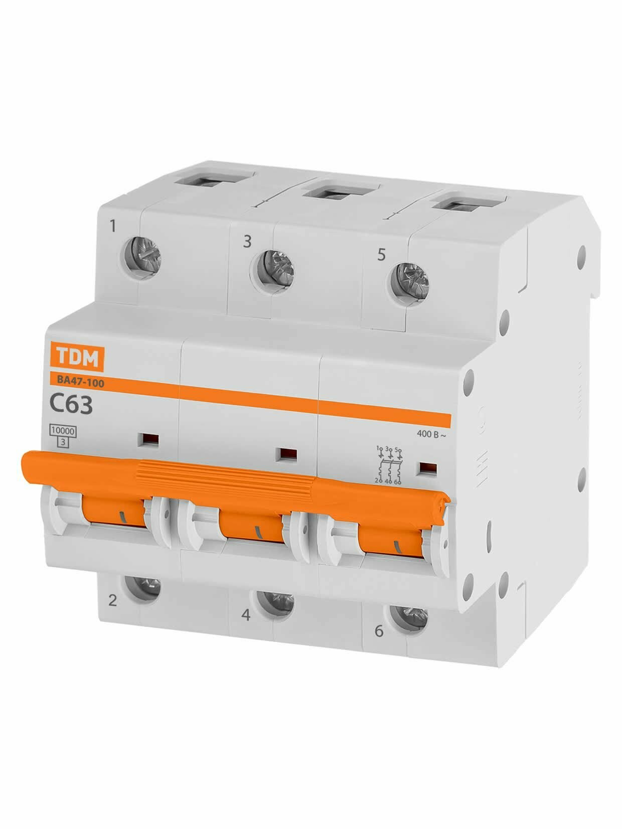 Авт. выкл. ВА47-100 3Р 63А 10кА х-ка C TDM