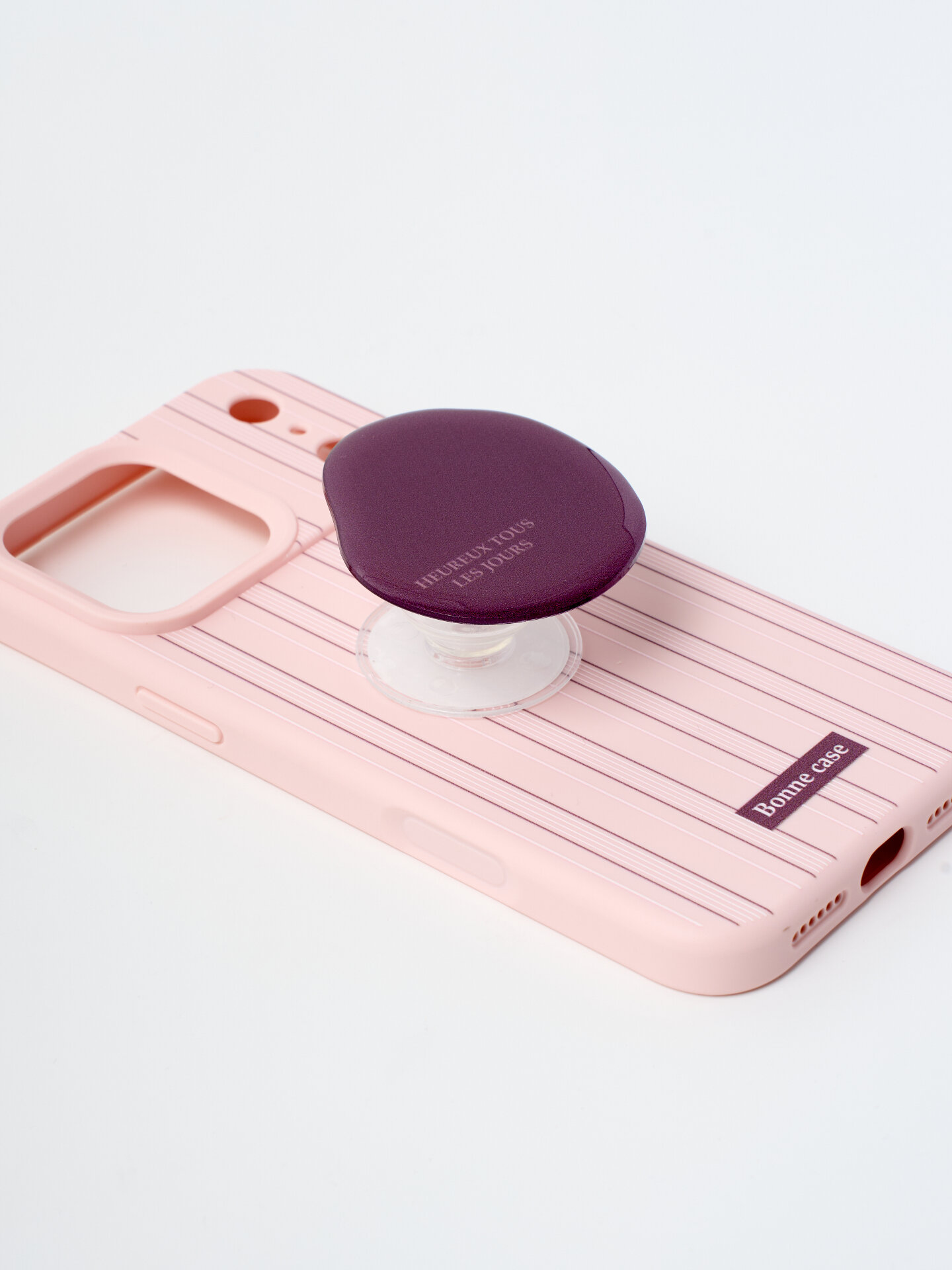 Чехол на Айфон 17 Про (iPhone 17 Pro) со съемной подставкой, розовый — фото 1