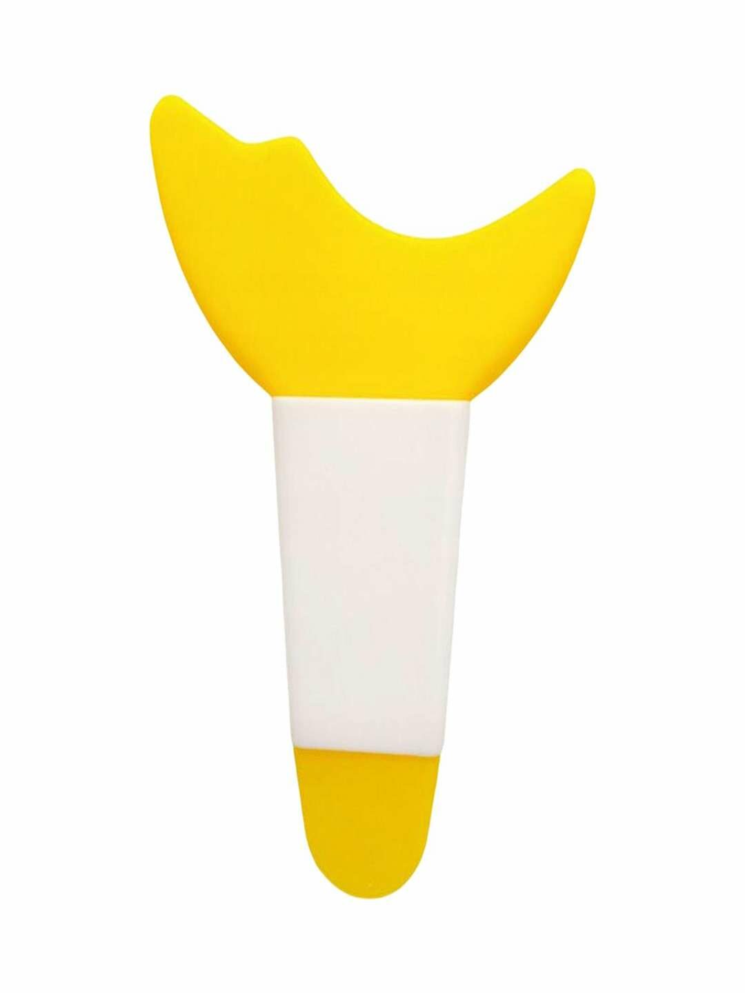 Силиконовый трафарет для макияжа 4в1 с аппликатором для теней стрелок и туши, жёлтого цвета.