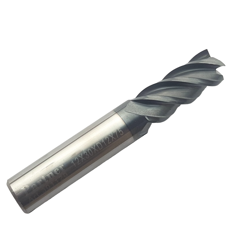 Фреза концевая твердосплавная по нерж, 12X30XD12X75, 4-х перая, AlTiN, 35гр, Partner 301120 (Серия 301)