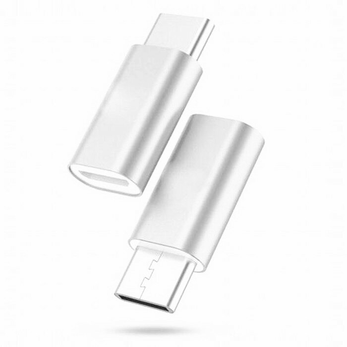 Переходник ATOMevolution USB Type-C 3.1 - USB B micro серебряный — фото 1
