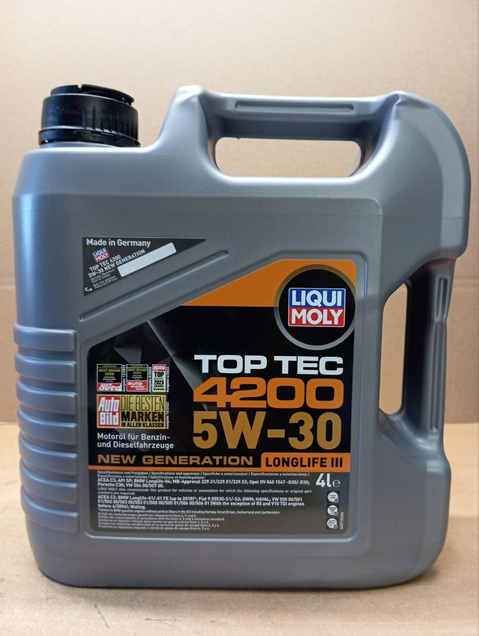 Моторное масло Liqui Moly Top Tec 4200 5W30 hc-синтетическое, 4л