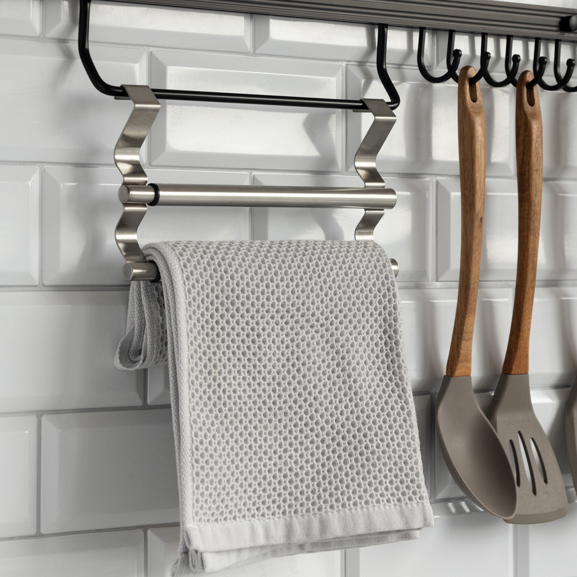 Рейлинг раздвижной DeNASTIA 23x12,5см, нержавеющая сталь, серебристый — фото 1