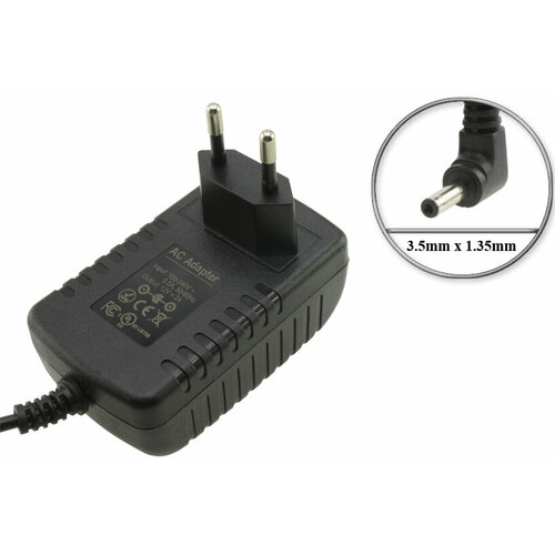 Адаптер (блок) питания 12V, 2A, 24W, 3.5mm x 1.35mm (A241-1202000E, BSYE120200V), зарядное устройство для ноутбука Irbis; Jumper; Haier и др. черный