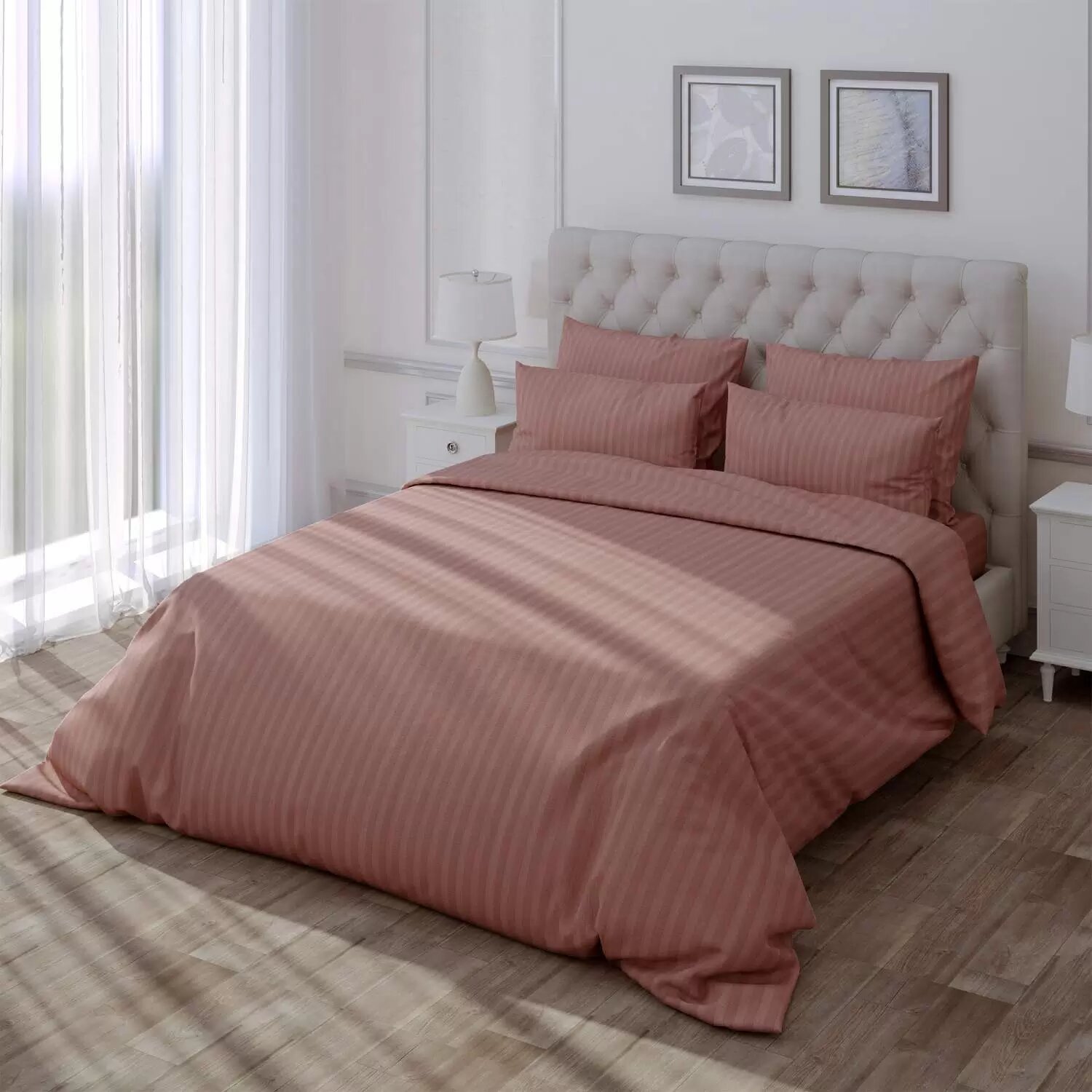 простыня VEROSSA Stripe 200х220см сатин-страйп белая, арт.712934 - фото №19