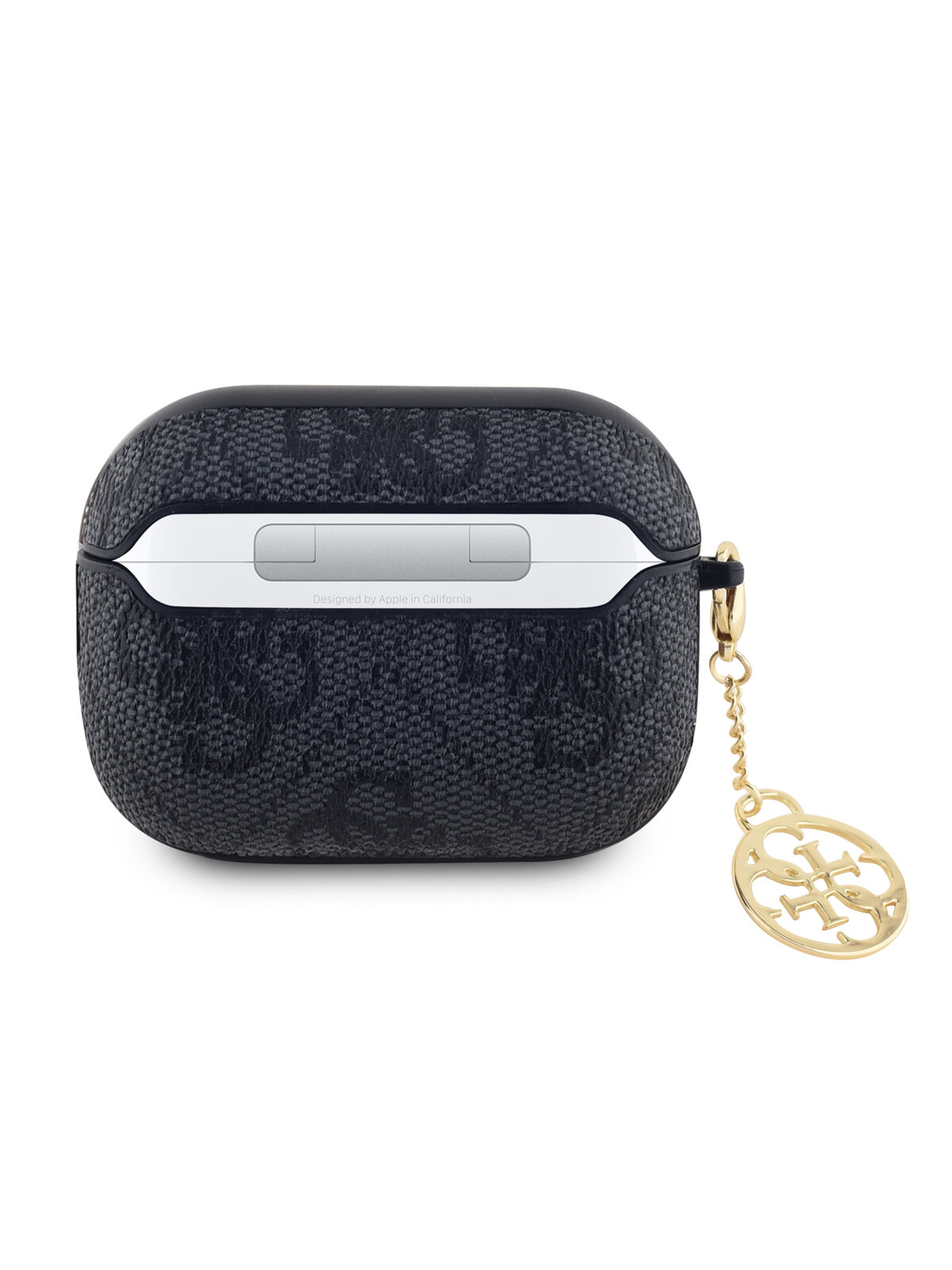 Guess для Airpods Pro 2 чехол PU leather 4G with Classic metal logo and Charm Black — фото 1