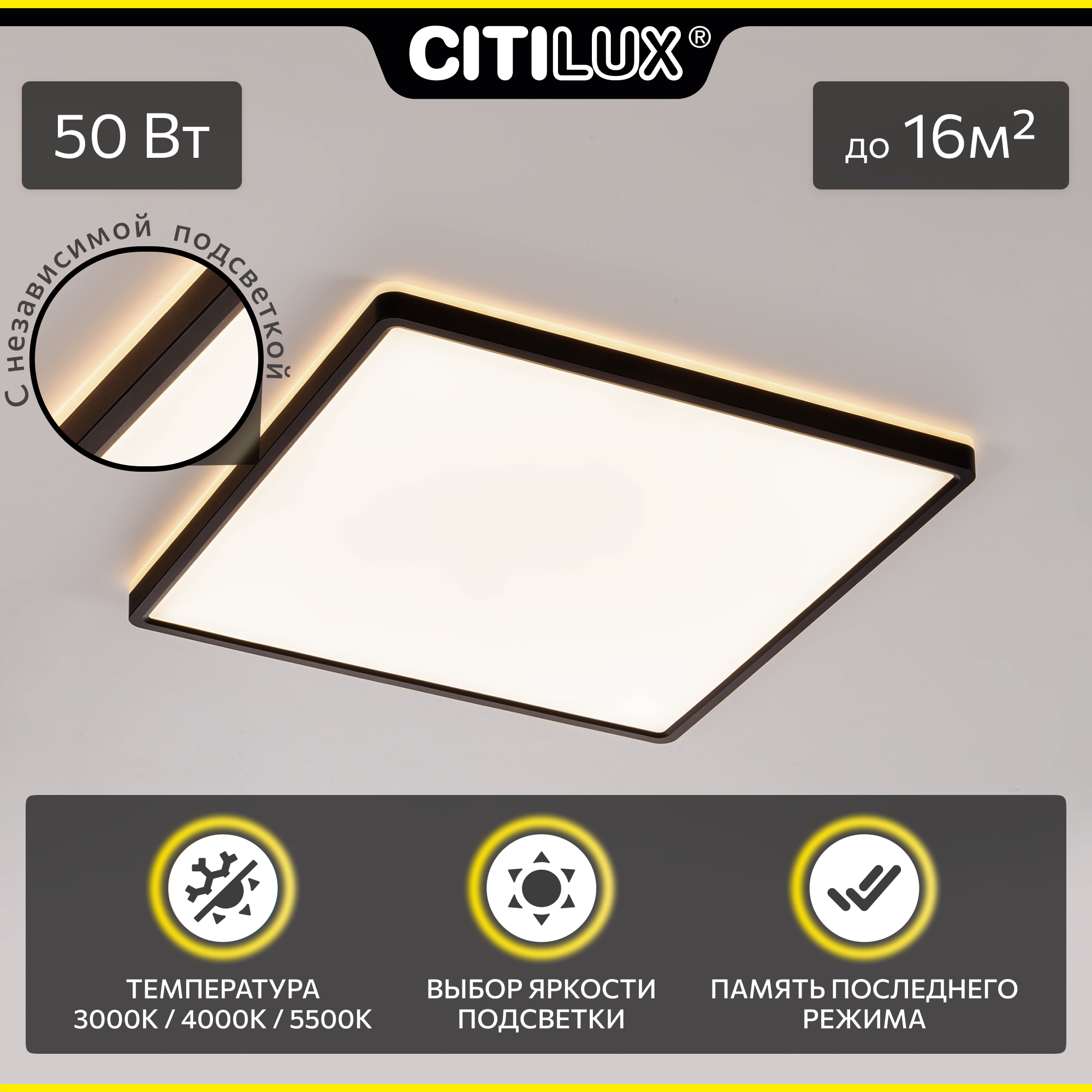 Светильник с подсветкой Citilux NORMA CL748K401 LED Чёрный