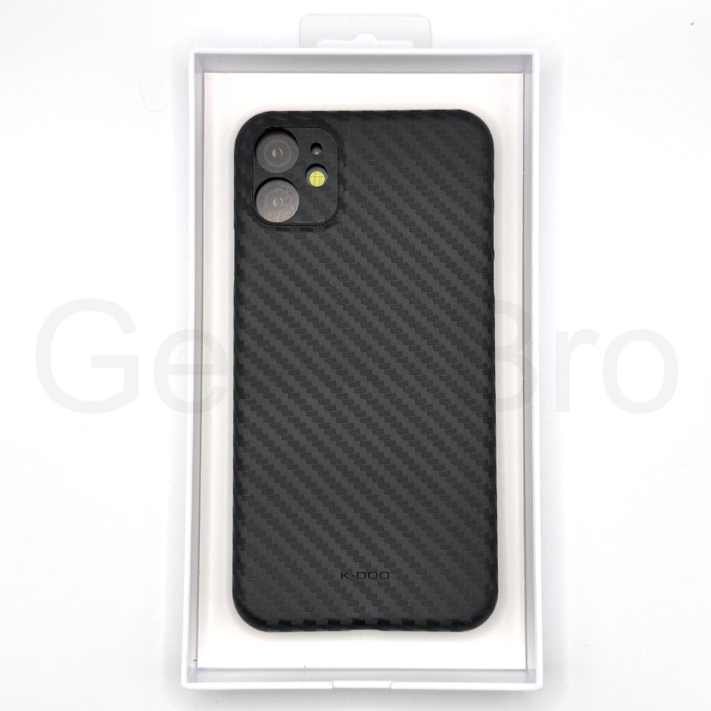 Чехол накладка ультратонкая для iPhone 11 KZDOO Air Carbon, чёрный