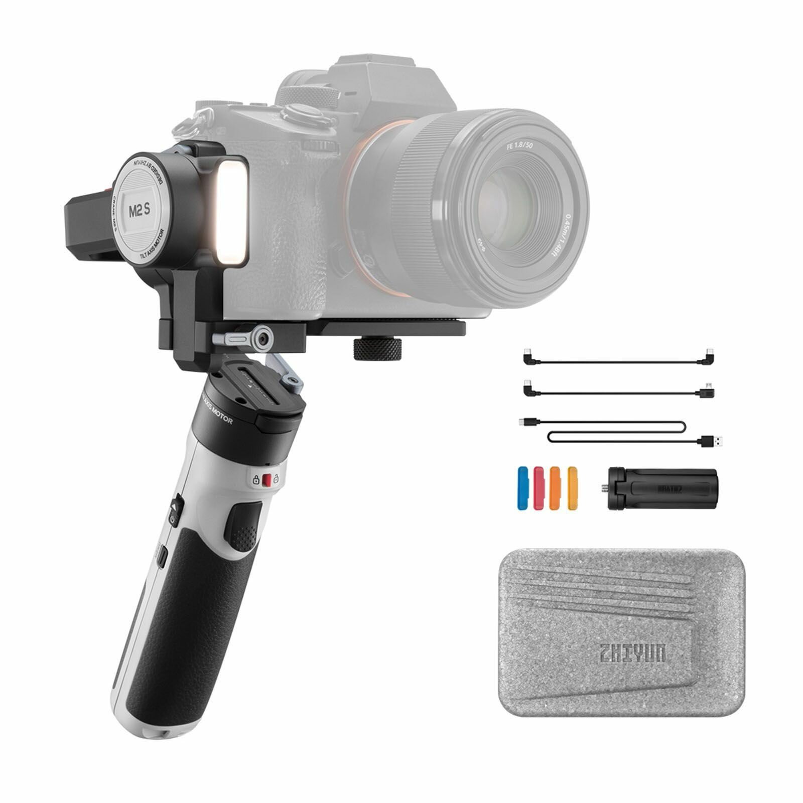 Zhiyun Crane M2S 3-осевой ручной стабилизатор для легкой беззеркальной камеры, смартфона