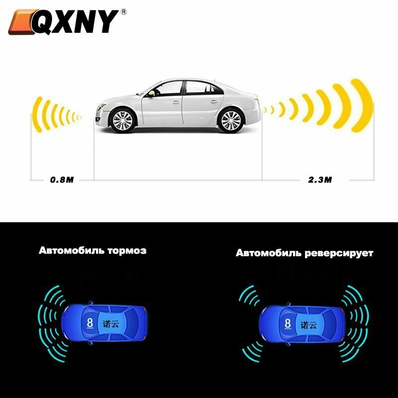 NYKY Парктроники на авто, датчики парковки на автомобиль с дисплеем 8 датчиков перед / зад — фото 1