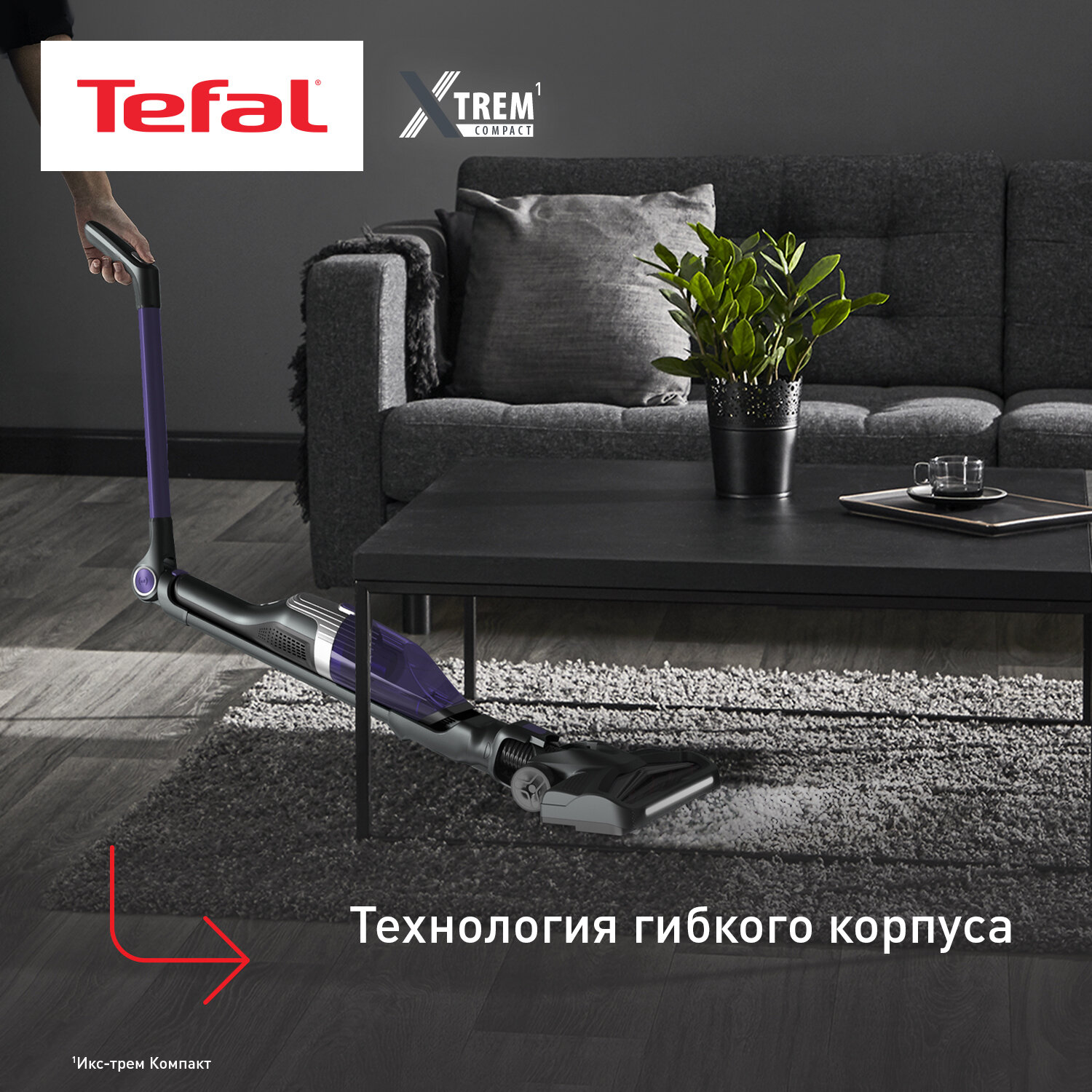 Вертикальный пылесос Tefal TY1238WO X-Pert, сухой, аккумуляторный, мощность 145 Вт — фото 1