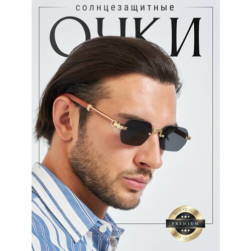 Солнцезащитные очки A-Store бесцветный коричневый золотой 1049₽