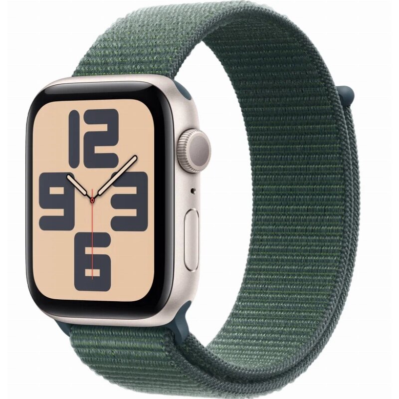 Умные часы Apple Watch Series SE Gen 2 40 мм Starlight Aluminum Case with Lake Green Sport Loop, зеленый