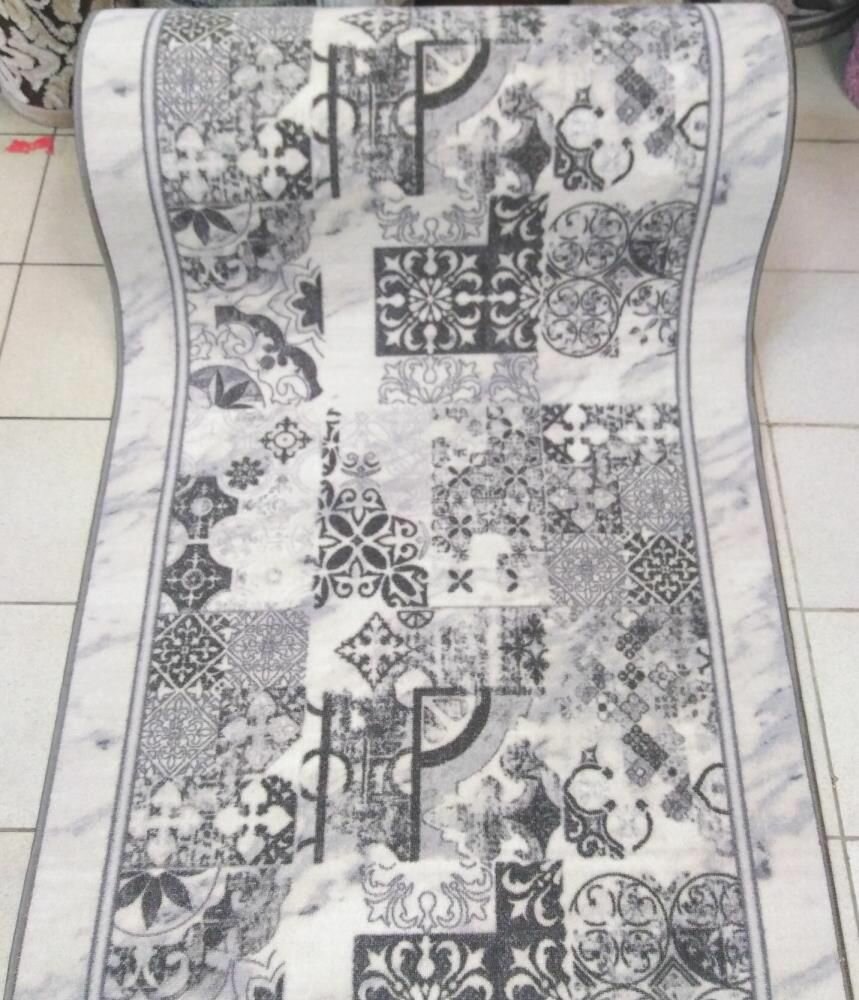 Ковровая дорожка Print p2658/a2r/124 цвет Серый; Бежевый 1 м на 4 м