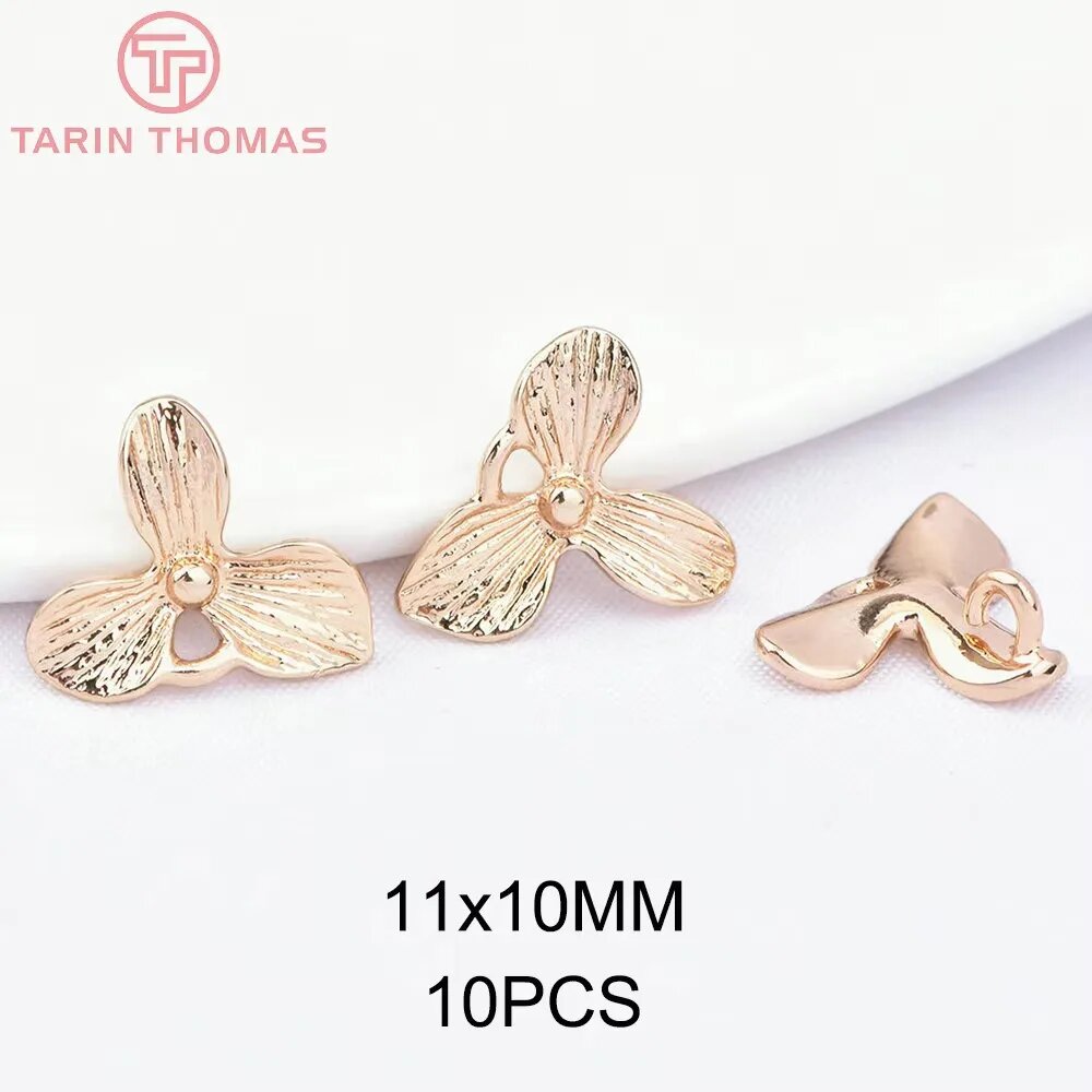 Латунные позолоченные листья для бижутерии TARIN THOMAS 10 шт 1800-Champagne Color