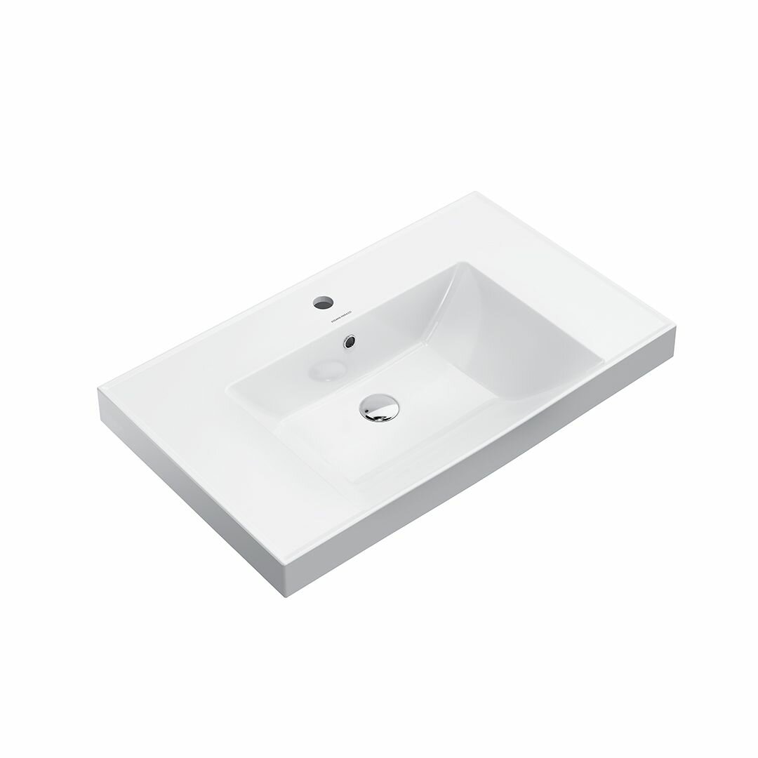 Kerama Marazzi раковина cubo подвесная мебельная 80 485 18см с 1 отв. под смеситель переливом белая глянцевая cu. wb.80