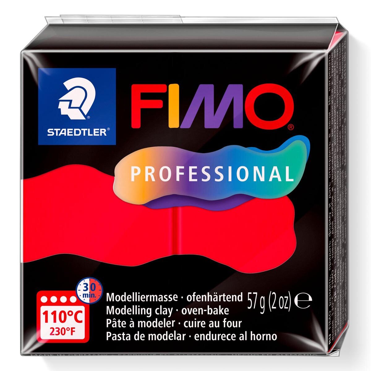 Полимерная глина Fimo Professional 8040-200 красный (red) 57 г, цена за 1 шт.