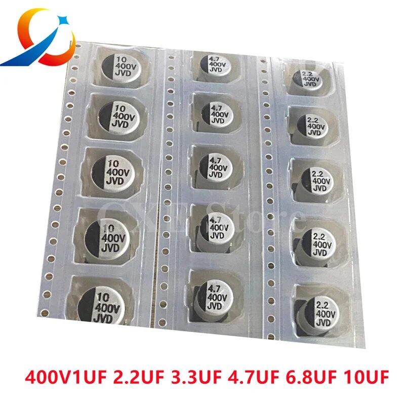 10 шт. 400 В 1 мкФ 2,2 мкФ 3,3 мкФ 4,7 мкФ 6,8 мкФ 10 мкФ SMD электролитические конденсаторы высокого напряжения MEW, 400V6.8UF 10X10.5
