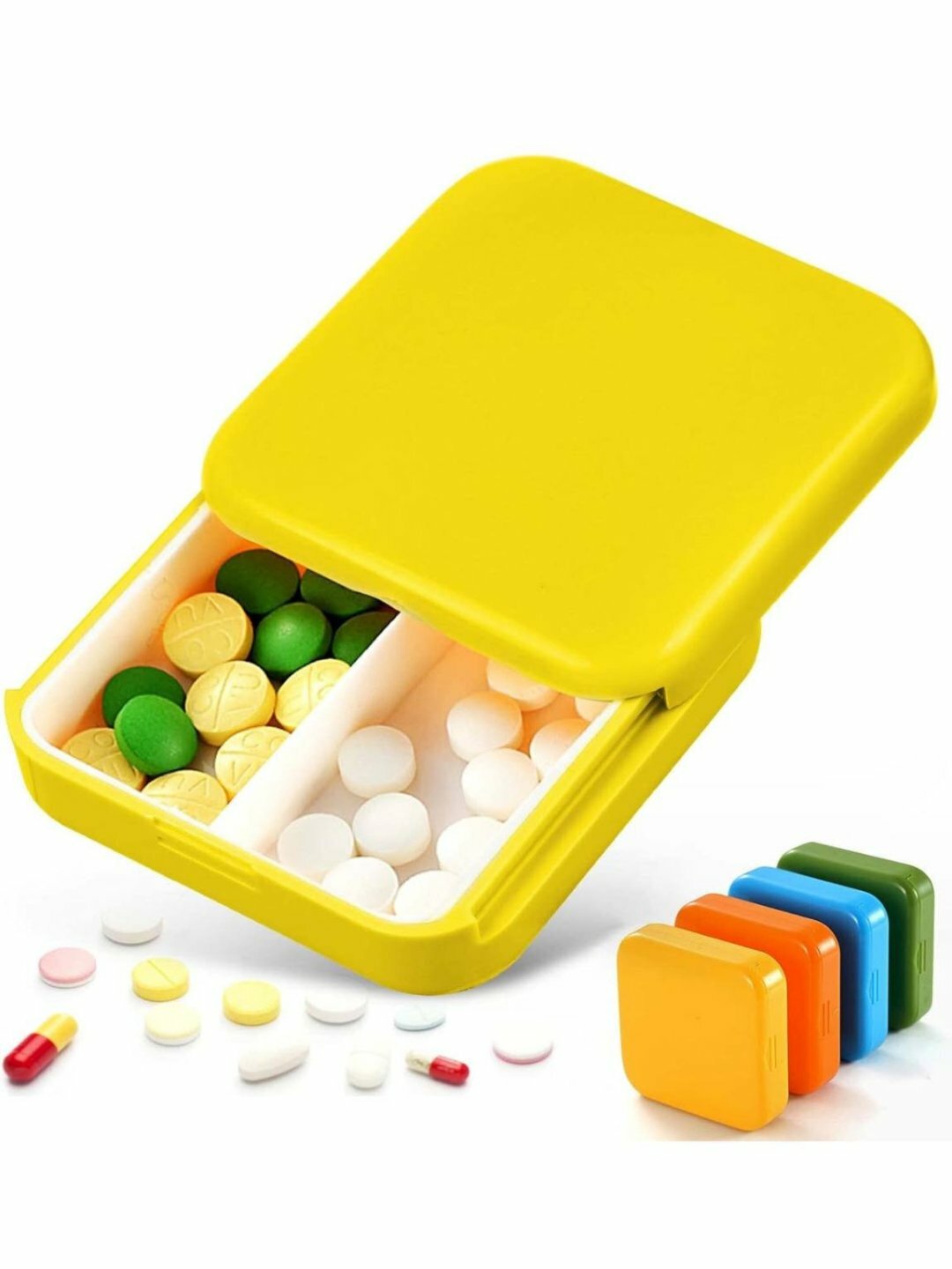 Квадратная таблетница для таблеток и БАДов "Небраска" с 2 ячейками