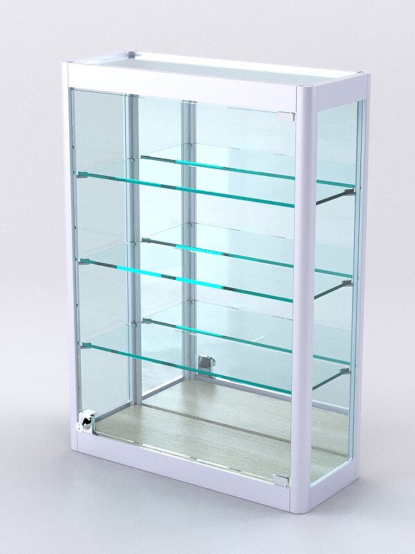 Витрина из профиля настольная "вайб" №2-3П-З-200 (задняя стенка Зеркало), Дуб Сонома