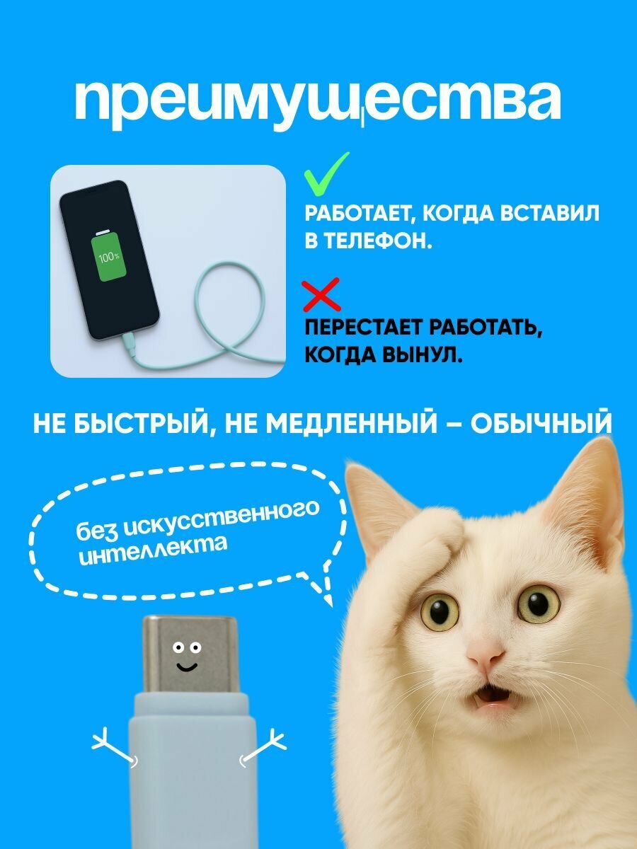 Кабель Gpengkj, USB Type-C/Type-A, 2.1 A, 1 метр, синий, для андройдов — фото 1