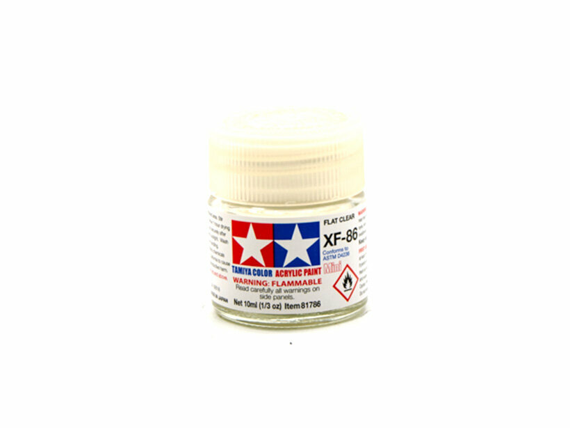 XF-86 Flat Clear, acrylic paint mini 10 ml. (Матовый Прозрачный бесцветный) Tamiya 81786