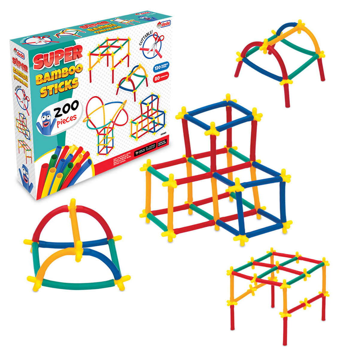 Игрушка DEDE Конструктор суставной Bamboo-стики 200 деталей — фото 1