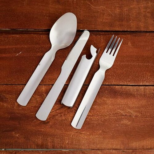 Набор туриста 4 в 1, рукоять-открывалка, размер 18 х 6 см, металл