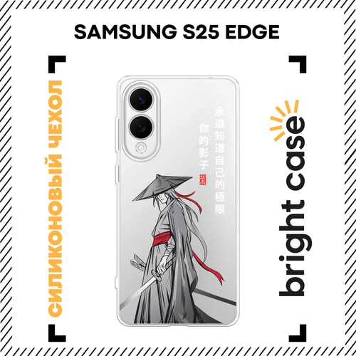 фото Чехол на samsung galaxy s25 edge / самсунг галакси с25 эдж с принтом самурай в стиле аниме, прозрачный bright case