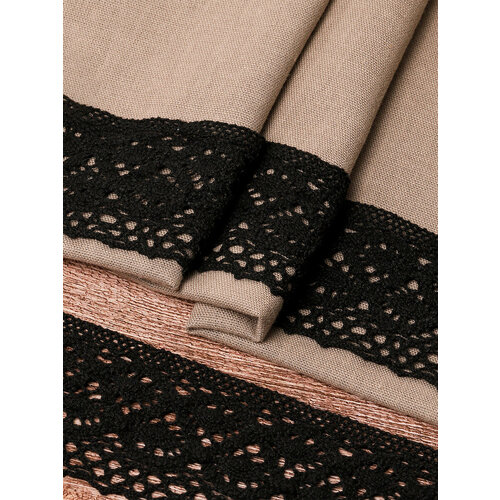 Кружево вязаное KRUZHEVO 50мм TBY-6368 хлопок цв.03 черный уп.10м