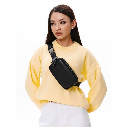 Сумка поясная FAUSTINI, фактура гладкая, черный