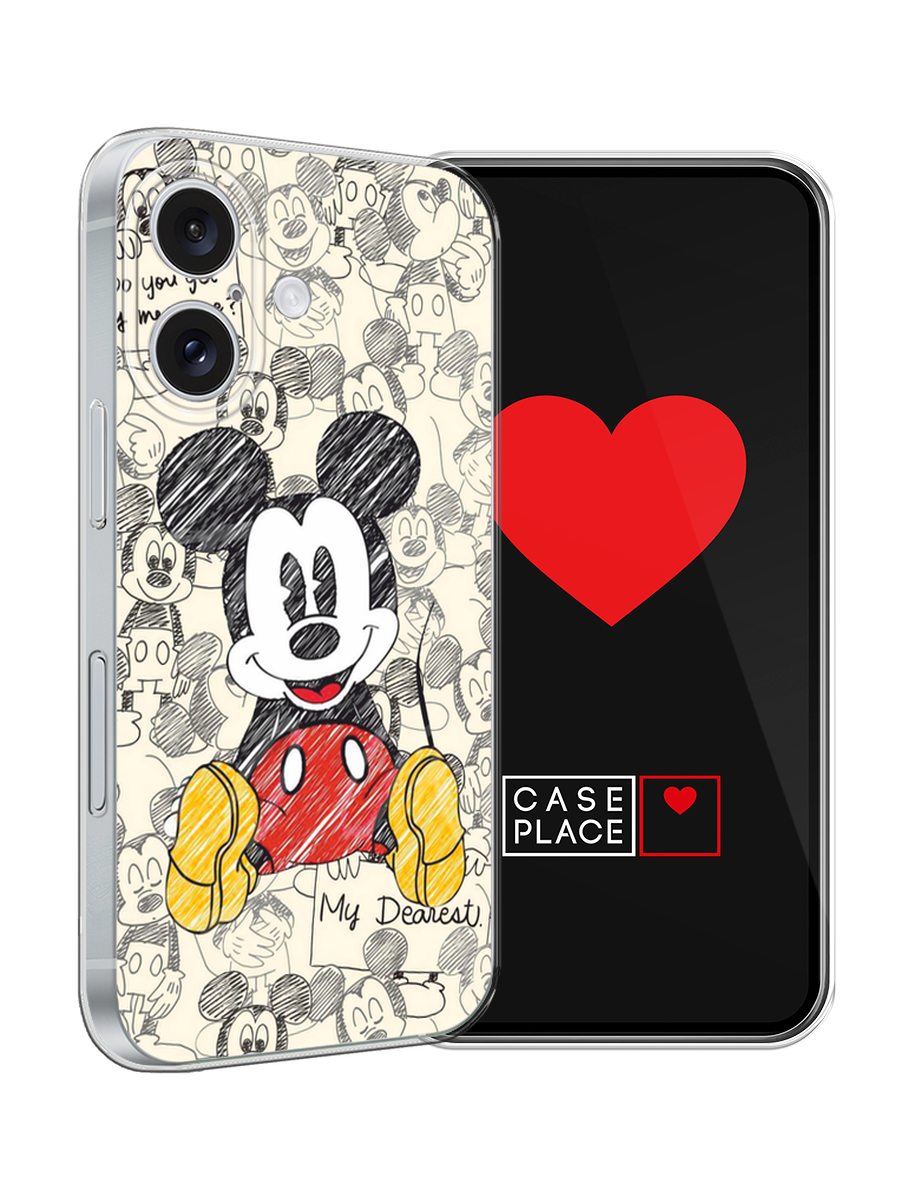 Силиконовый чехол на Apple iPhone 16 / Айфон 16 с принтом Микки Маус — фото 1