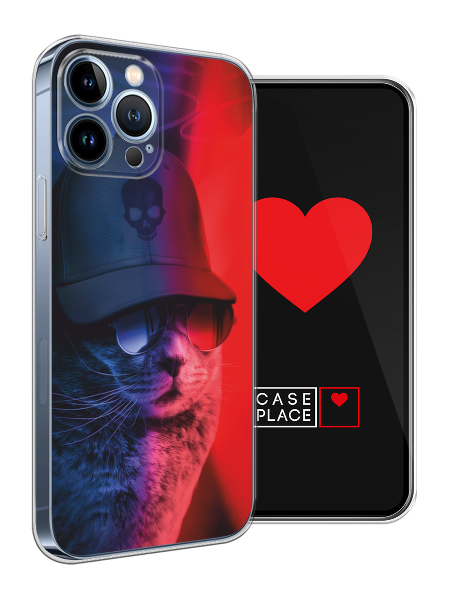 Чехол на Apple iPhone 13 Pro Max / Айфон 13 Про Макс с принтом Серьёзный кот — фото 1