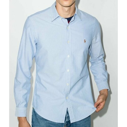 фото Рубашка polo ralph lauren polo, размер s, синий