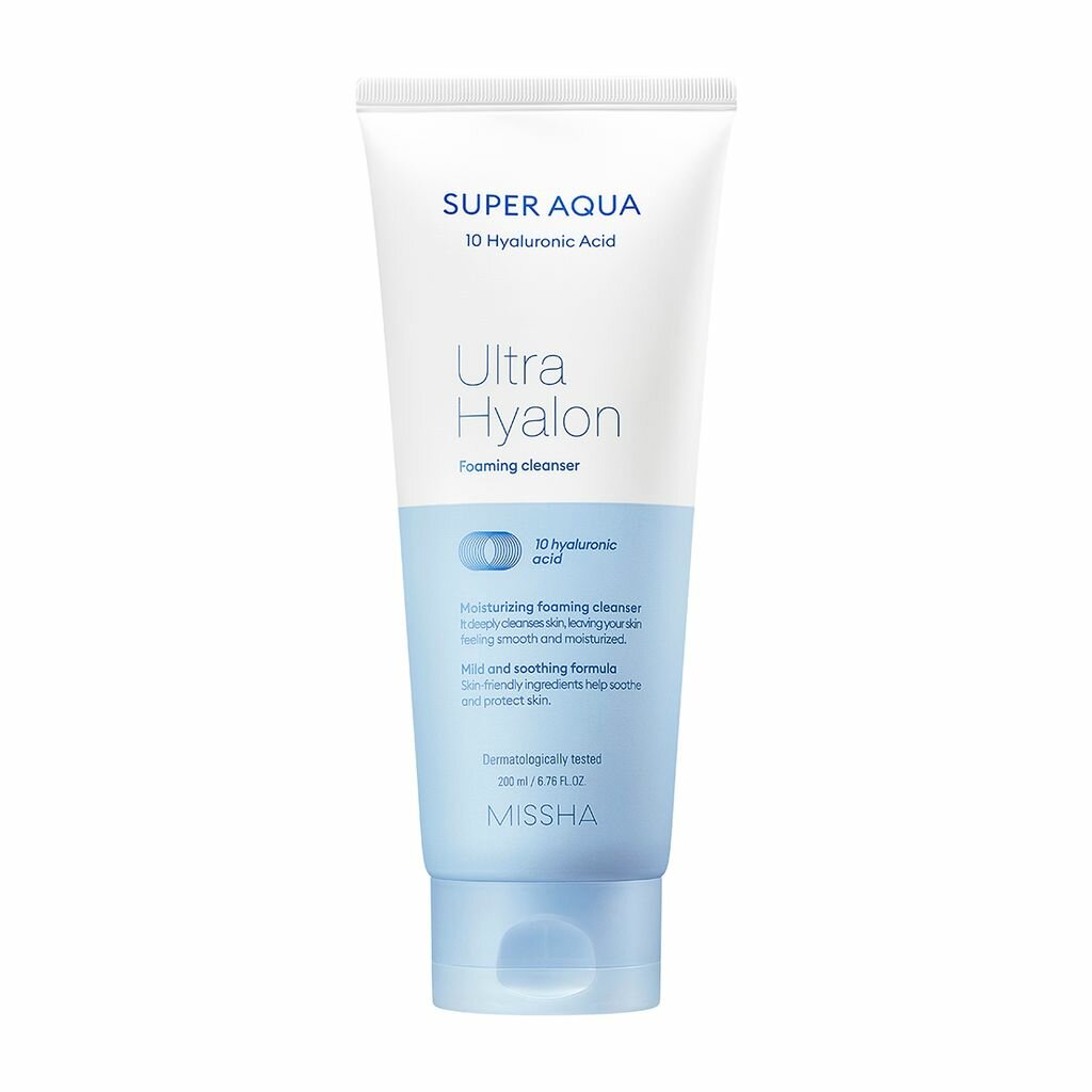 MISSHA Super Aqua Ultra Hyalron Cleansing Foam Пенка для лица очищающая 200 мл