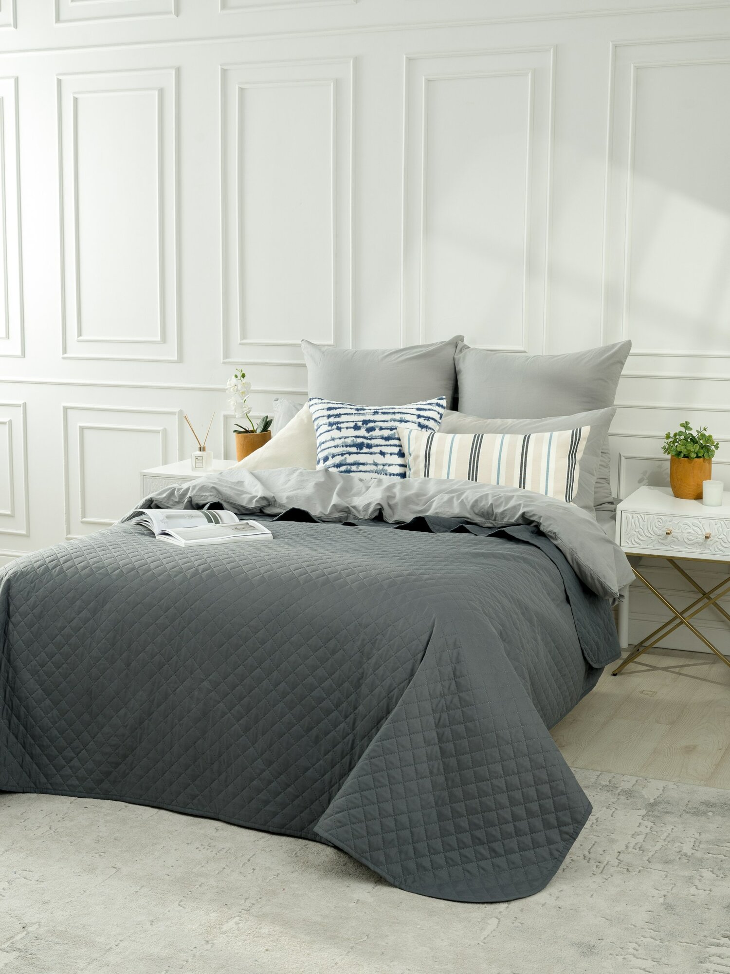 Покрывало на кровать 240х210 см Вселенная Текстиля ультрастеп двухстороннее