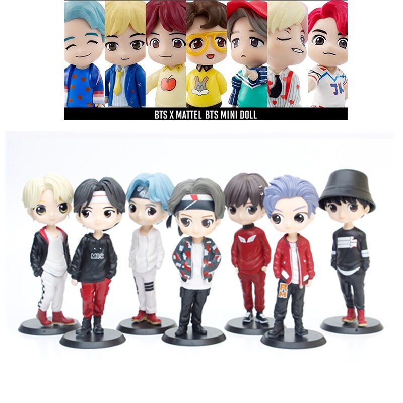 7 шт. Мини-фигурки BTS BT21 Tiny Tan — очаровательные и прочные коллекционные ПВХ-фигурки для фанатов<｜end▁of▁sentence｜> — фото 1