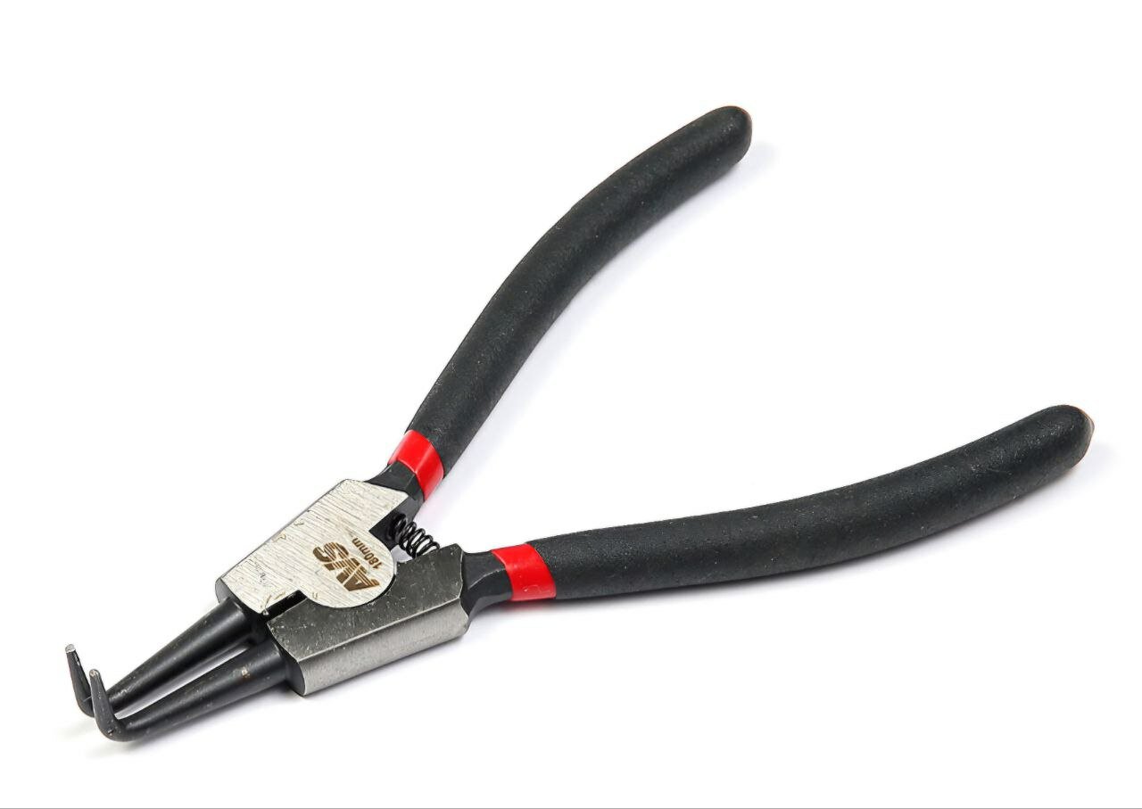 Щипцы AVS "Загнутый разжим", для стопорных колец, хромованадиевая сталь, 180мм