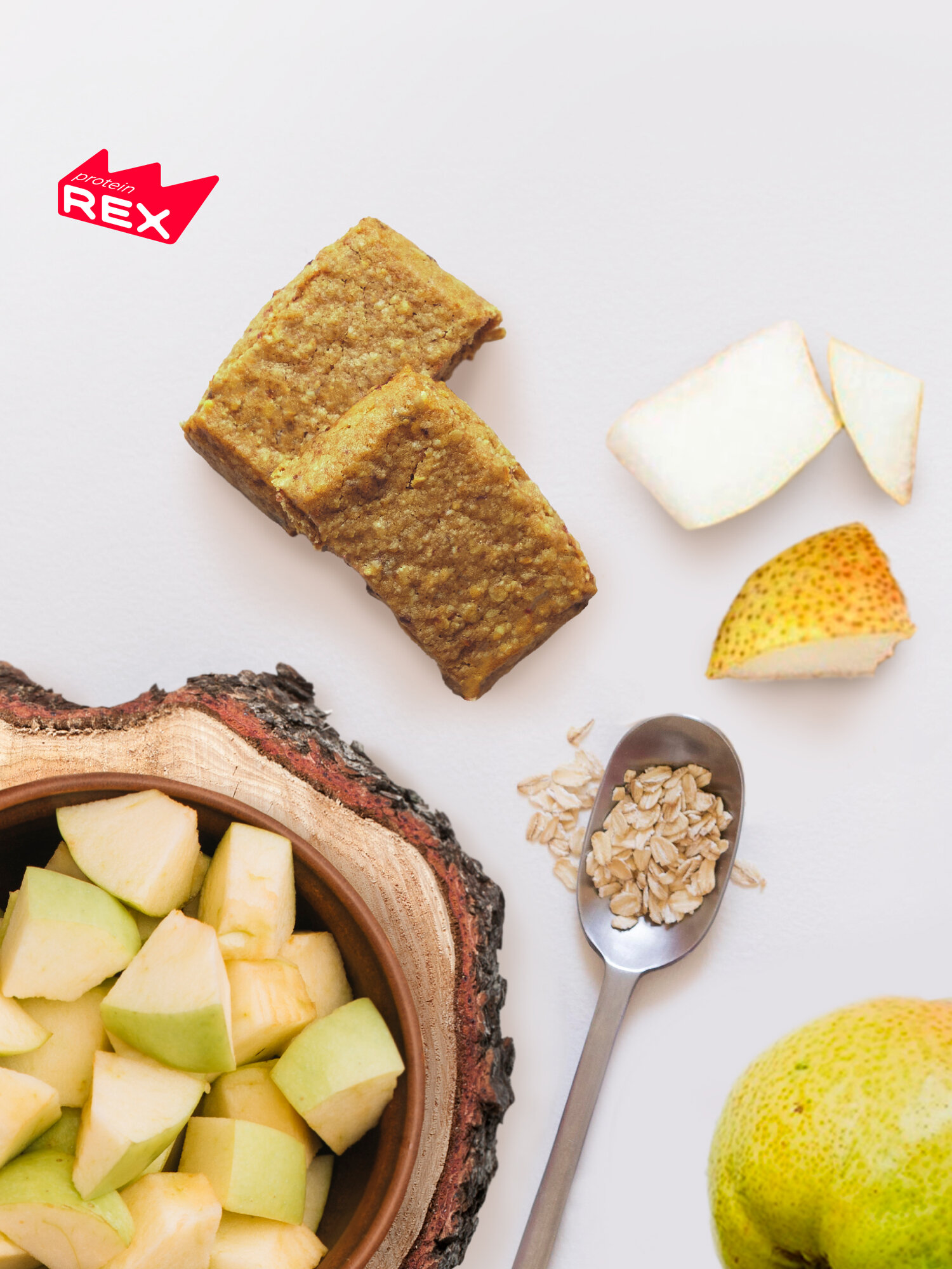Печенье овсяное протеиновое ProteinRex без сахара Flapjack Яблоко-груша, 12шт шт х 60 г, низкокалорийный десерт, спортивное питание, ПП сладости — фото 1