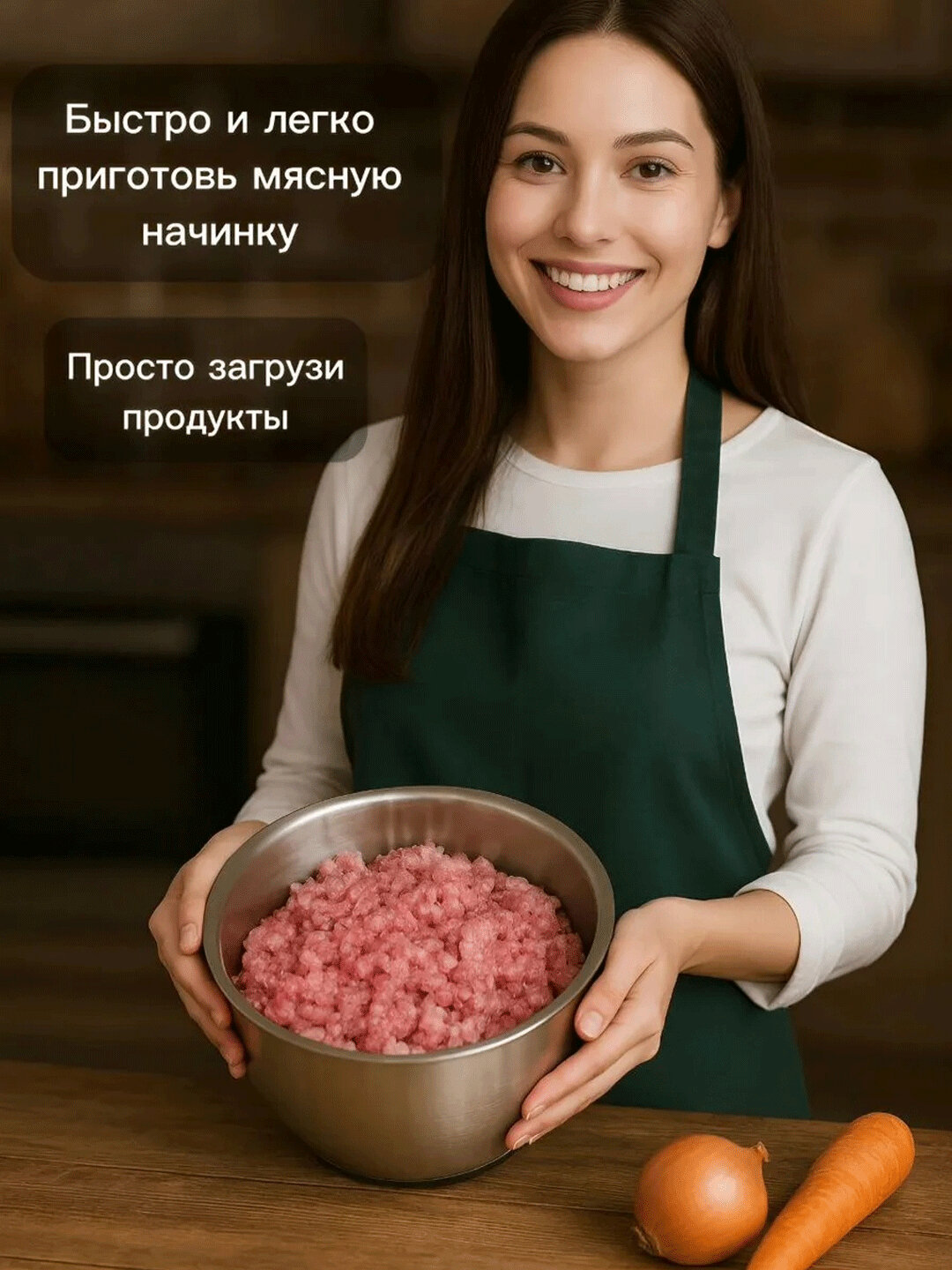 Электрическая мясорубка AOTE AT-8010, 750 Вт, защита от перегрева, стеклянная чаша, 10 л — фото 1