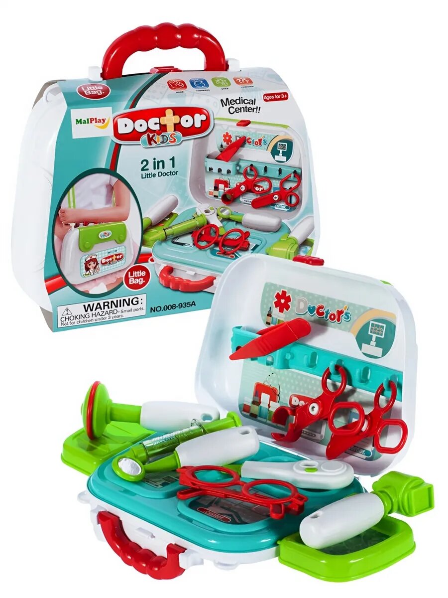 Игровой докторский набор, в чемоданчике, для детей от 2 до 7 лет — фото 1