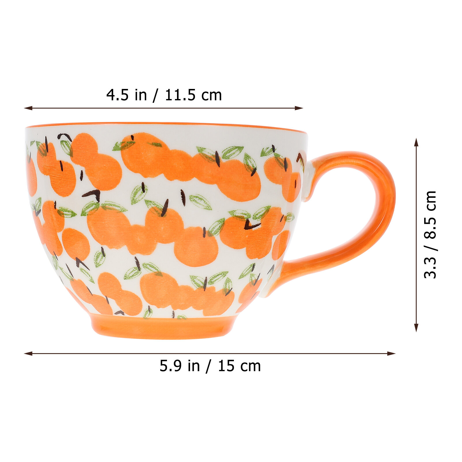 Керамическая Чашка Для Кофе Объемом 15.5X11.5CM Оранжевого Цвета Из Высококачественной Керамики Для Дома И Офиса