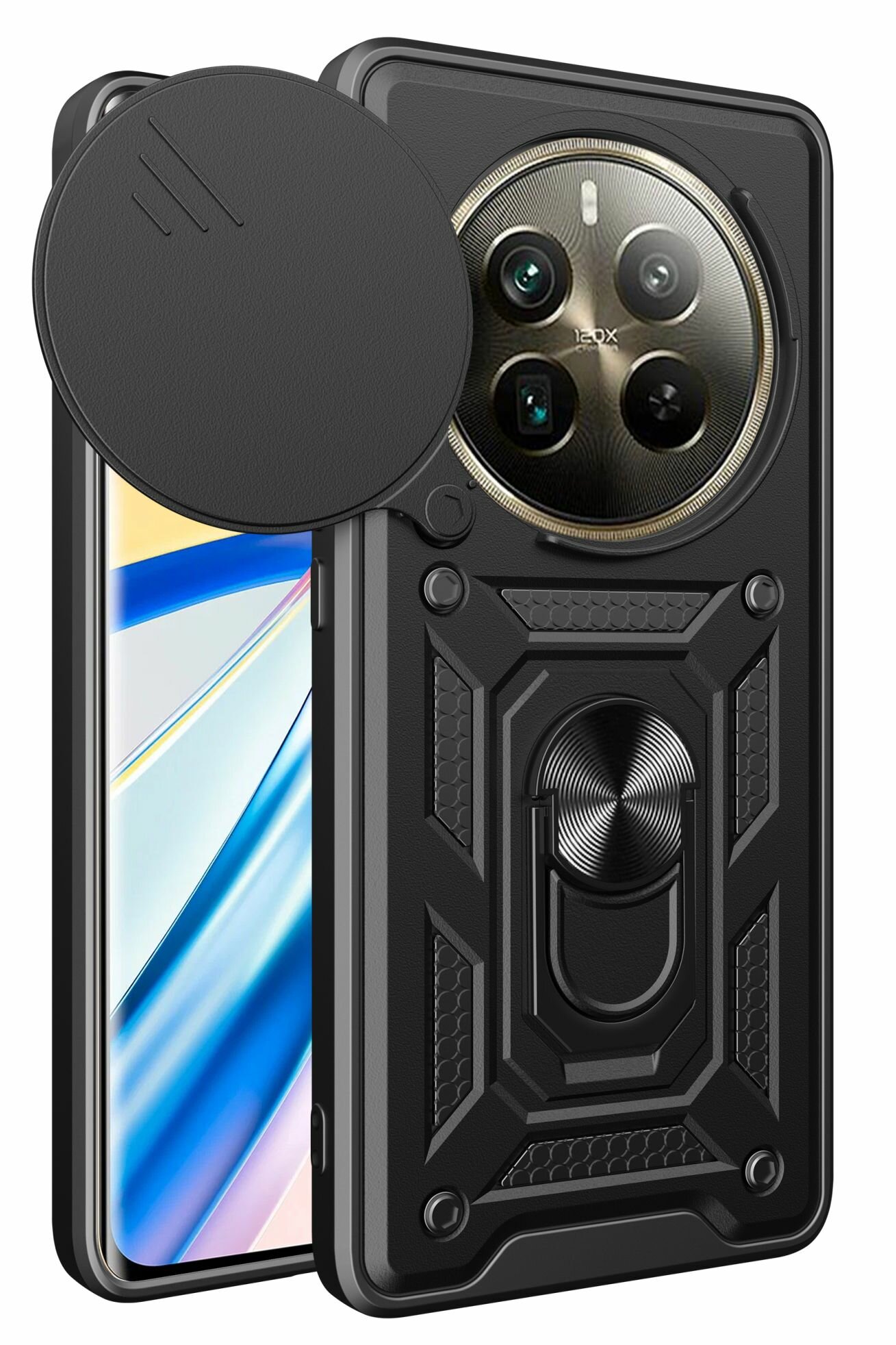 Чехол противоударный armors для Realme 12 4G и Realme 12 Plus / Реалми 12 4G и Реалми 12 Плюс с защитой камеры (Черный)