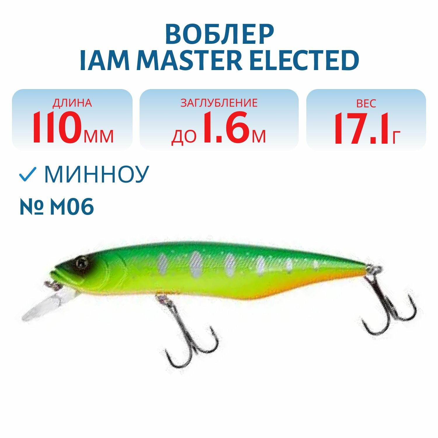 Воблер Iam MASTER ELECTED 110 мм 17.1 гр MR SF цвет M06