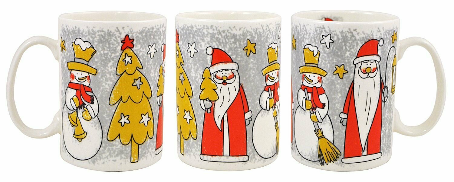 Кружка большая "Дед Мороз и Снеговик" федерация / подарок на новый год и рождество, 350 мл. - 1 шт.