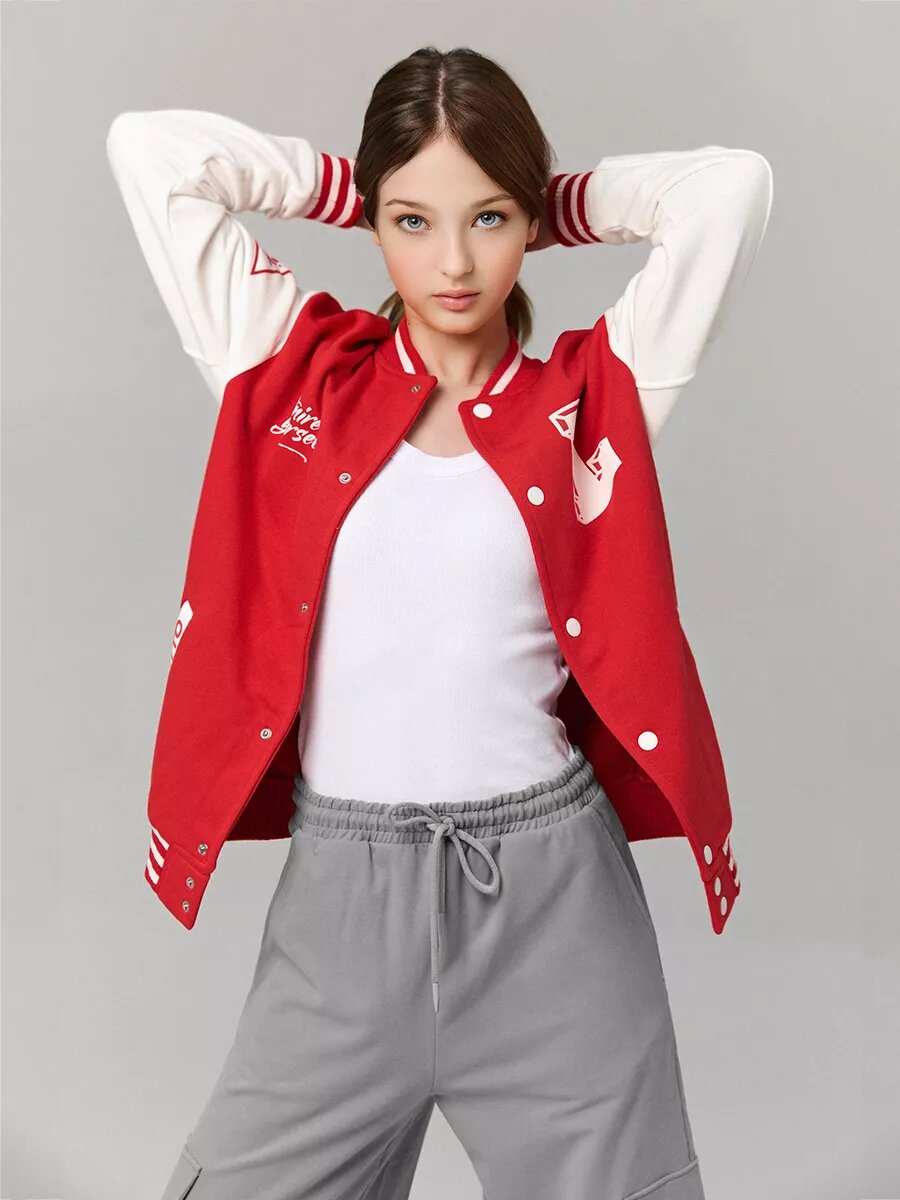 Бомбер LARETTO размер 152 красный