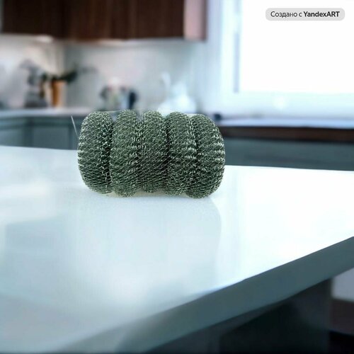 Мочалка металлическая для посуды (5 штук в наборе)