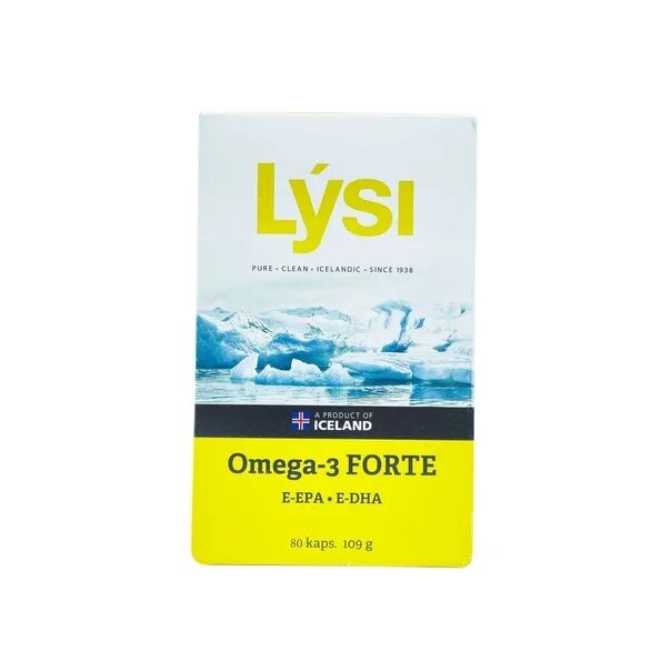 Исландский рыбий жир Лиси (Lysi) Омега-3 Форте из диких морских рыб с Мультивитаминами в капсулах, 64 шт